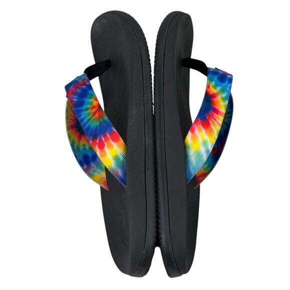 Chaco Mens Flip Flop Sandals 11 Tie Dye Rainbow - Picture 5 of 10